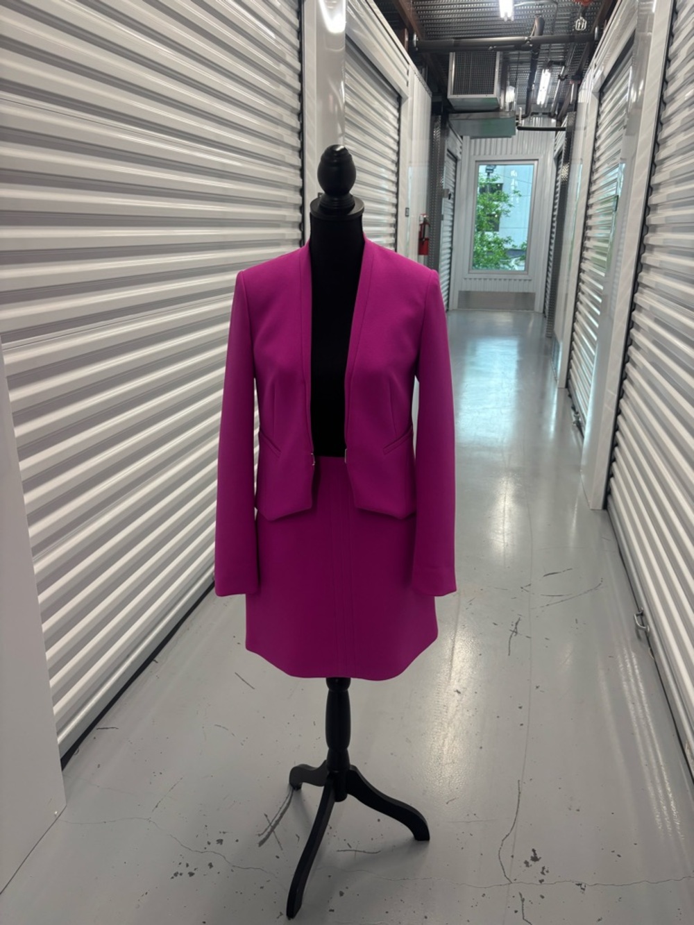Diane Von Furstenberg Fuchsia Open-Front Blazer Skirt Set - Picture 14 of 16